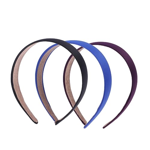 DEARMAMY 3 Stück Breites Stirnband Für Damen Breiter Haarreif Mädchen Stirnband Haarband Violette Und Blaue Farbvarianten Rutschfeste Kopfbedeckung Für Alltag Und Besondere Anlässe von DEARMAMY