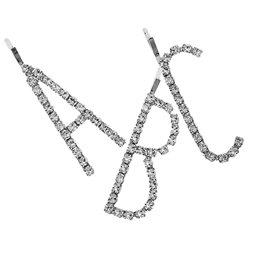 DEARMAMY 3 Stück Teiliges Strass Haarspangen für Damen Haarnadeln mit Buchstaben Glänzende Haaraccessoires für Hochzeiten Partys und Besondere Anlässe von DEARMAMY