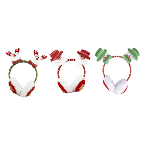 DEARMAMY 3 Stück Teiliges Weihnachts Haarband Leichtes Party Kostümzubehör Bequemer Sitz Festliche Kopfbedeckung für Erwachsene für Karneval und Weihnachtsfeiern von DEARMAMY