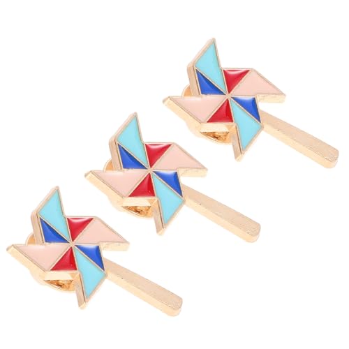DEARMAMY 3 Stück Bunte Windrad Broschen Kawaii Metallabzeichen Aus Zinklegierung Wiederverwendbare Anstecknadeln Für Anzug Rucksack Hut Vielseitige Kleidungsdekorationen von DEARMAMY