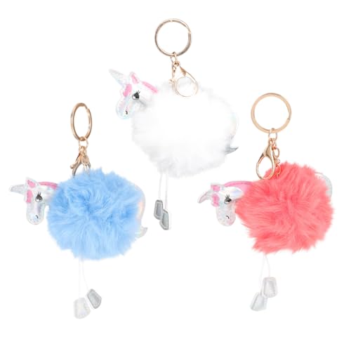 DEARMAMY 3stücke Teiliges Dekorative Schlüsselanhänger Tierdesign Süße Einhorn Schlüsselringe Für Taschen Rucksäcke Und Leicht Und Tragbar Wohnaccessoires Für Jeden Anlass von DEARMAMY