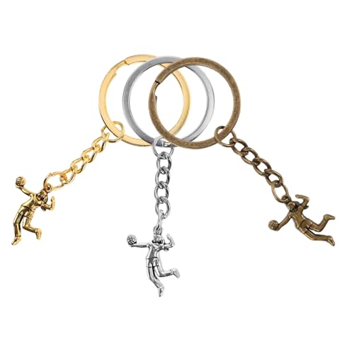 DEARMAMY Schlüsselanhänger Aus Metall Mit Volleyballspieler- Mit Sportthema Schlüsselband Für Sportler Volleyball-zubehör von DEARMAMY