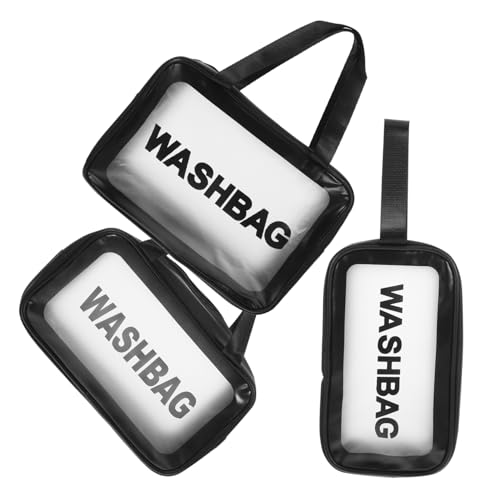 DEARMAMY 3stücke Transparente Reisetasche Reise-Make-up-Tasche Für Damen Reiseutensilien Transparente Make-up-Tasche Reisetasche Für Toilettenartikel Reisegröße Für Reisen von DEARMAMY