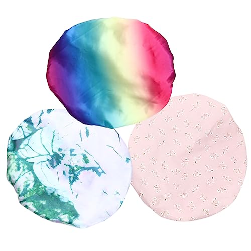 DEARMAMY 3 Stück Wasserdichte Duschhauben Produkte Motorhaube Weiche Mütze Haarsträhnen Kappe Schlafmütze Lockige Strähnchen Kappe Damen Zum Wickeln Strähnchen Kappe Waschen von DEARMAMY