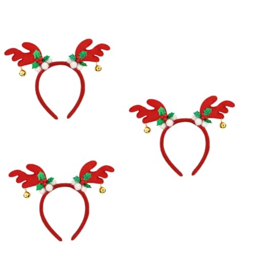 DEARMAMY 3 Stück Weihnachtlicher Haarreif mit Glocken und Design Leichtes Formstabiles Party Accessoire für Festliche Feiern und Karneval als für Familie und Freunde von DEARMAMY