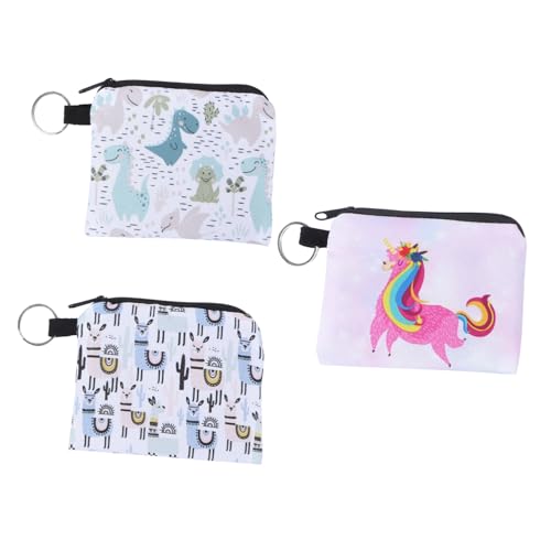 DEARMAMY 3 Stück wasserdichte Geldbörse Kosmetiktasche Schlüsseltasche Toilettenbeutel Make -up -Tasche mit Fächern klein Mini -Münzgrundstück tragbare Geldbörse Mini -Geldbörse Polyester von DEARMAMY