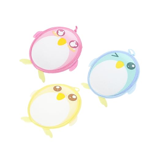 DEARMAMY 3 Teiliges Kinderbadetuch Kinderpeeling Weiche Badetücher In Tierform Kleinkindschwämme Zum Baden Pinguin Duschtücher Pinguin Badetücher Schäumende Zufällige Farbe von DEARMAMY
