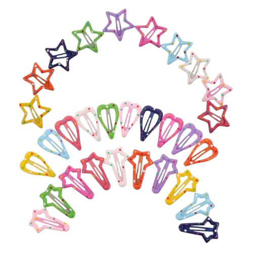 DEARMAMY 30 Stück Haarnadel Für Haarspangen Haarspangen Mädchen Haarzubehör in Sternform Für Kleinkinder in Herzform Haarklammer Legierung von DEARMAMY
