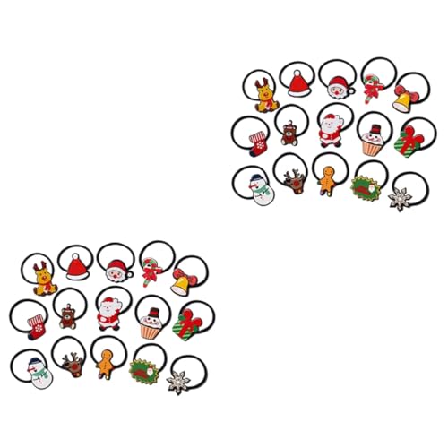 DEARMAMY 30 Stück Haarring Kopfschmuck Haargummis Für Pferdeschwanzhalter Für Weihnachtsaccessoires Für Mädchen Haarzubehör Haarband Für Weihnachten Haarband von DEARMAMY