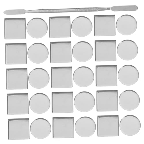 DEARMAMY 31stücke Metall Leere Make-up-pfannen Runde Und Quadratische Schalen Für Lidschatten Lippenstift Diy Kosmetikpalette Mit Mischspatel Für Organisation von DEARMAMY