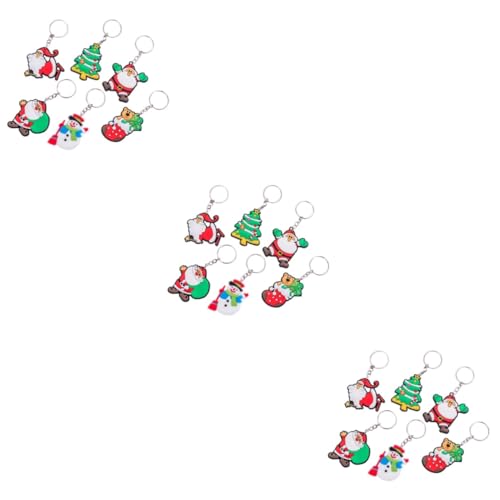 DEARMAMY 36 Stck. Teiliges Weihnachtsbaum Anhänger aus PVC Santa Claus Schlüsselanhänger Weihnachtsbaum Deko Langlebig Modisch Vielseitig für Tasche Handy Autoschlüssel als und von DEARMAMY