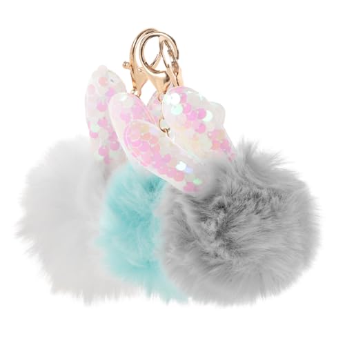 DEARMAMY 3St Hängende Ornamente mit Hasenohren Kuscheltiere Schlüsselanhänger Hase Stofftier Schlüsselanhänger Kaninchenohren Schlüsselanhänger Plüsch Kaninchen Schlüsselanhänger Auto-Deko von DEARMAMY