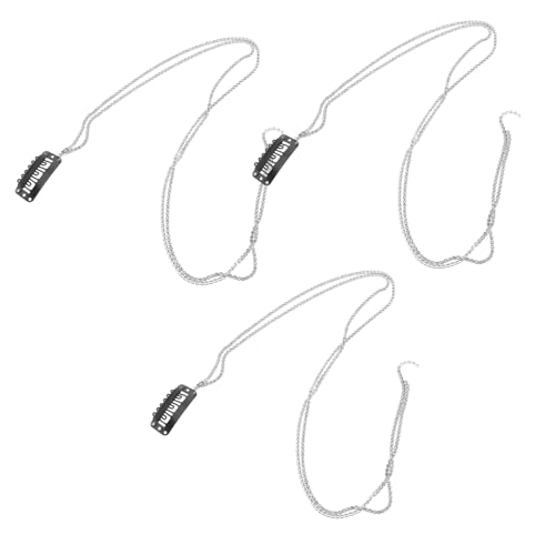 DEARMAMY 3St Kette Haarnadel Haarband haarschmuck Haare ziehen Haare verhauen haarspange Haarkette aus Strass Haaranhänger Haarketten aus Strass Haarketten für Frauen Legierung Silver von DEARMAMY