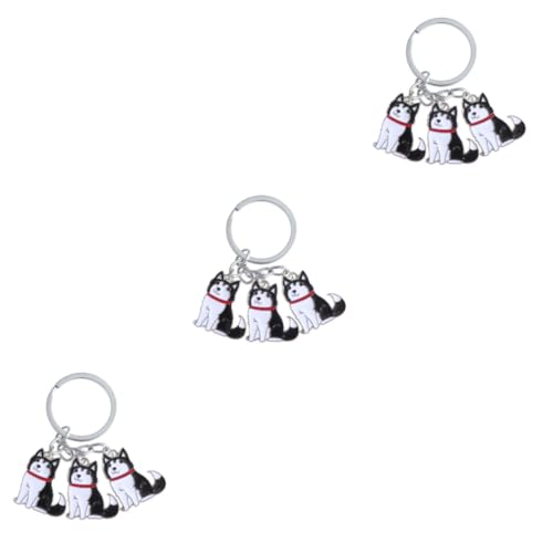 DEARMAMY 3 Stücke Mode Metall Schlüsselanhänger Frauen Schlüsselanhänger Auto Schlüssel Charme Kreative Haustier Hund Serie Schlüsselanhänger Dekorative Auto von DEARMAMY