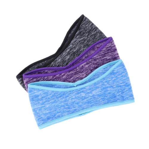 DEARMAMY 3stücke Teiliges Fleece Stirnband Für Damen Ohrwärmer Rutschfeste Haarbänder Für Sport Laufen Yoga Radfahren Blau Schweißabsorbierend Für Outdoor-aktivitäten von DEARMAMY