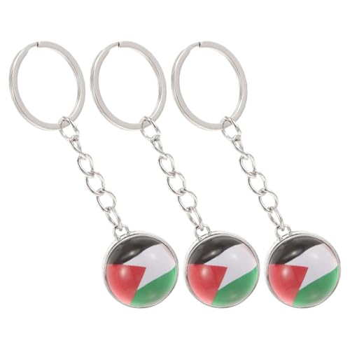 DEARMAMY 3stücke Palästina Flagge Schlüsselanhänger Mit Ringe Anhänger Zum Aufhängen An Taschen Oder Schlüsseln Dekorativ von DEARMAMY