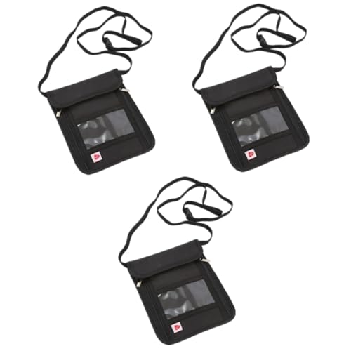 DEARMAMY 3St Reisepasstasche aufbewahrungssack Reisebrieftasche brustbeutel The Tote Bag Document Bag Storage Bags Card Holder Reise-Nackentasche reisepass geldbörse Halter Brieftasche von DEARMAMY