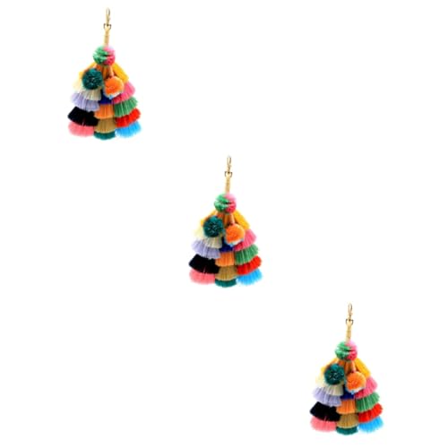 DEARMAMY 3St Schlüsselanhänger-Anhänger kreativer Quastenanhänger Fransen-Anhänger genschenkideen schlüsselablage schlusselhalterung böhmische Haarkugel-Accessoires Tasche Quaste Anhänger von DEARMAMY