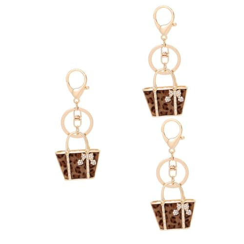 DEARMAMY 3St Schlüsselanhänger mit Leopardenmuster Mini-Schlüsselanhänger Auto-Hängeornament mit Strasssteinen bescherung Weihnachten geldgeschenke Weihnachten Schlüsselanhänger von DEARMAMY