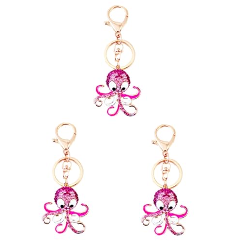 DEARMAMY 3St Schlüsselanhänger mit Taschenanhänger tierische Schlüsselanhänger Cooler Schmuck Schlüsselanhänger Bag Charm geldgeschenke Weihnachten Schlüsselringe Oktopus-Schlüsselanhänger von DEARMAMY