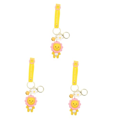 DEARMAMY 3St Schlüsselanhänger schlüsselkette Keychain Key Chain schlüsselhalsband anahtarlık süße Geldbörse Herren Geldbörse Schlüsselringe Taschenanhänger Geldbörse Charme PVC Yellow von DEARMAMY