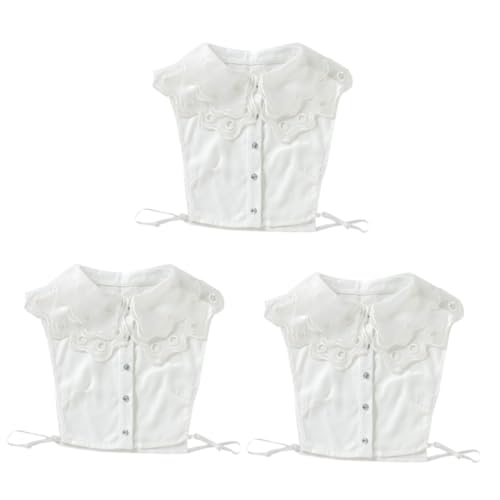 DEARMAMY 3St Spitzenkragen Frau gefälschter Kragen besticktes Hemd falscher Kragen mit falschem Kragen Eleganz gefälschter Halskragen abnehmbarer Hemdkragen falsches Weiß von DEARMAMY