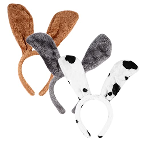 DEARMAMY 3St Stirnband mit Tierohren Festival flauschige Ohrenstirnbänder Weihnachtskopfschmuck kinder haarschmuck weihnachts haarschmuck Weihnachtshaarband kreative Kopfbedeckungen von DEARMAMY
