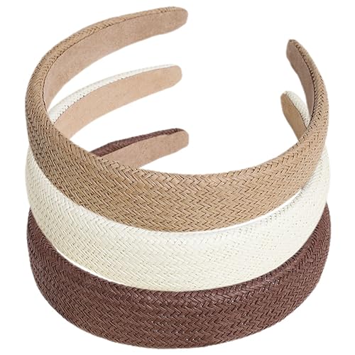 DEARMAMY 3stücke Haarbänder Für Frauen Gewebtes Stirnband Stirnband Haarzubehör Einzigartiges Haarschmuck Kopfschmuck Für Strand Party Shopping Reisen Festivals von DEARMAMY