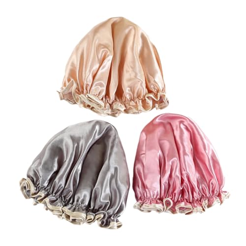 DEARMAMY 3Stücke Teiliges Wasserdichte Duschhaube Erwachsene Badekappe Verdicken für Männer und Lampen im Leichtes und Sicheres Material von DEARMAMY