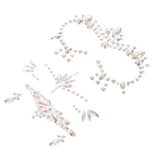 DEARMAMY 3blätter Luminous Face Gems Sticker Fluoreszierende Gesichtsaufkleber Für Halloween Und Partys Selbstklebende Strasssteine Für Makeup Einfach Anzuwenden Rückstände von DEARMAMY