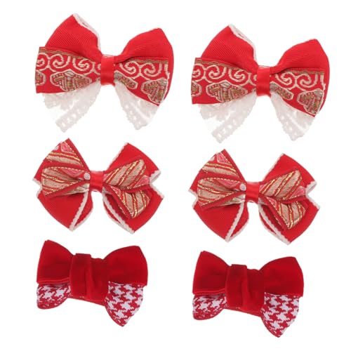 DEARMAMY 3paare Rote Haarschleife Für Kleine Mädchen Haarspangen Schleife Dekorativer Haarschmuck Für Alltag Und Partys Robuste Haarspange Mit Schleife von DEARMAMY