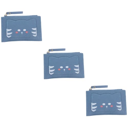 DEARMAMY 3st Cartoon-Geldbeutel Katzengeldbörse Für Mädchen Münzbeutel Geldbörsen Für Mädchen Portemonnaie Wechseln Geldbörse Für Kinder Süße Geldbörse Katzenhalter Kinder Geldbörsen Blue von DEARMAMY