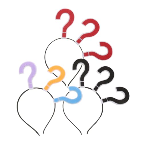 DEARMAMY 3st Lustiges Stirnband Markierungsförmig, Pfeilspitzenförmig Lustige Symbol-stirnbänder Neuheits-stirnband Fragezeichen-kopfbedeckung Lustiges Foto-stirnband Haarreifen Plastik von DEARMAMY