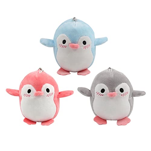 DEARMAMY Pinguin-schlüsselanhänger 3er-Pack Stofftier-taschenanhänger Pp-Baumwolle Festlicher Look Einzigartiges Schlüsselanhänger- Für Zufällige Farbe von DEARMAMY