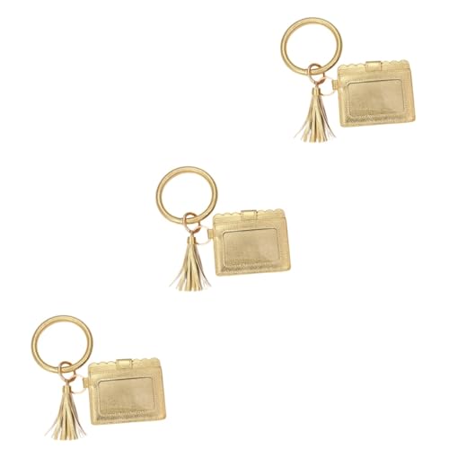 DEARMAMY 3stücke Multifunktionaler Schlüsselanhänger Mit Troddeln Aus Pu Modischer Geldbeutel Für Frauen Eleganter Kartenhalter Und Geldbörse Für Täglichen Gebrauch Leopard von DEARMAMY