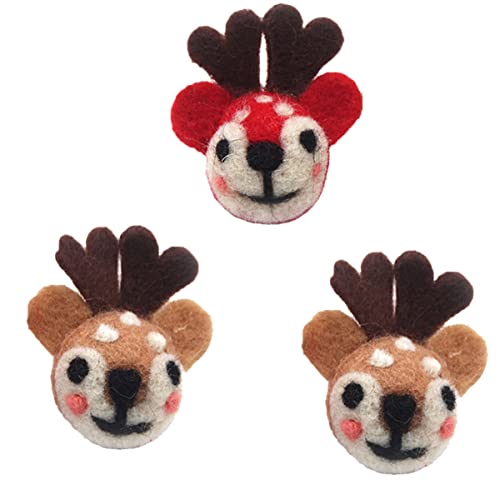 DEARMAMY 3stücke Filz-brustnadel Mit Geweihmotiv Kreative Brosche Für Weihnachts-anlässe Anzug-brustnadel Als Accessoire Für Diy-projekte Und Alltagsgebrauch von DEARMAMY