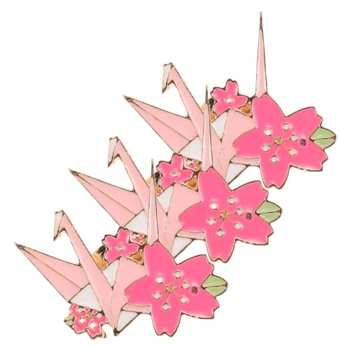 DEARMAMY 3stücke Kirschblüten-origami- -brosche Süße Cartoon-tier-abzeichen Metallbrosche Für Damen Strickjacken-accessoire Anzug-schmuck Dekorative Broschennadel Leicht Anzubringen von DEARMAMY