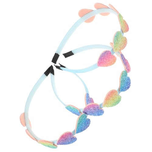 DEARMAMY 3stücke Pailletten Stirnband Herzform Party Kopfschmuck Haarband Für Erwachsene Karnevalsfrisuren Cosplay-accessoire Urlaubsdekoration von DEARMAMY
