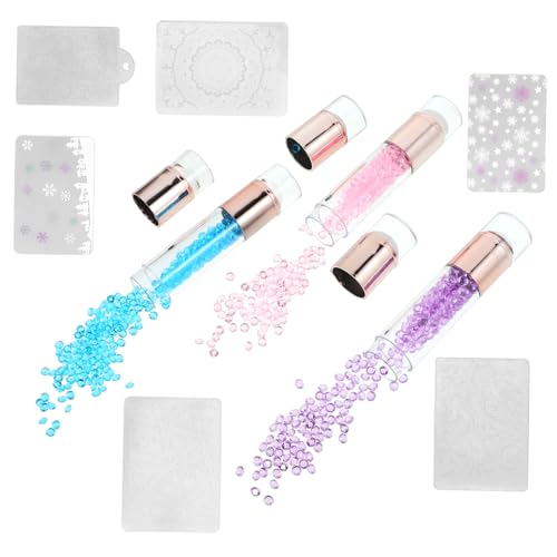 DEARMAMY 3stücke Silikon Nagelkunst Stempel Bunte Nagelstempel Werkzeug Maniküre Nagelkunst Schablone von DEARMAMY