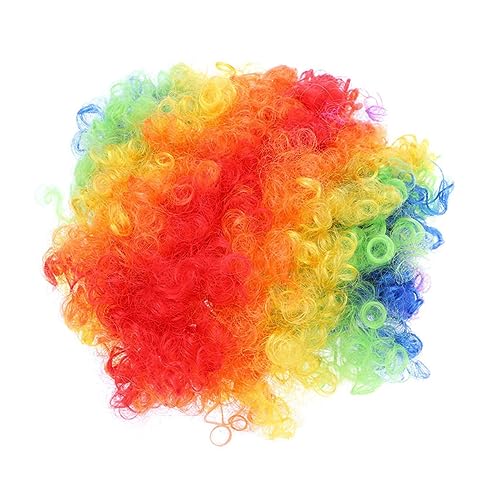 DEARMAMY 3stücke Teiliges Clown Kostüm Für Bunte Perücke Clown Nase Und Handschuhe Für Lustige Auftritte Und Kostümpartys Für Halloween Und -events von DEARMAMY