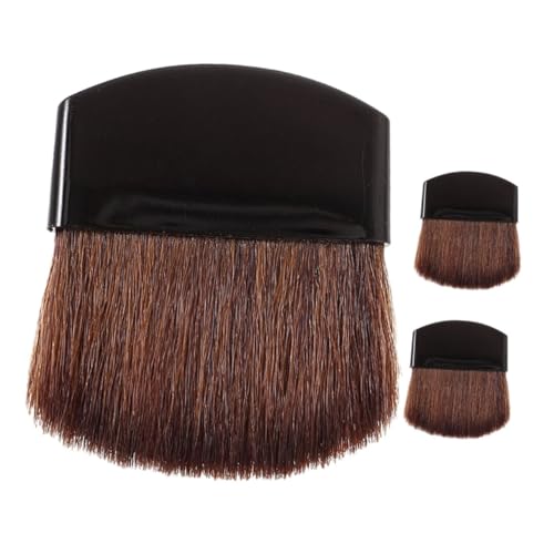 DEARMAMY 3stücke Teiliges Mini-pinselset Für Halbrunde Und Flache Puder-make-up Kleine Kosmetikpinsel Für Flüssiges Make-up Tragbar Für Frauen Und Mädchen Reisezubehör von DEARMAMY