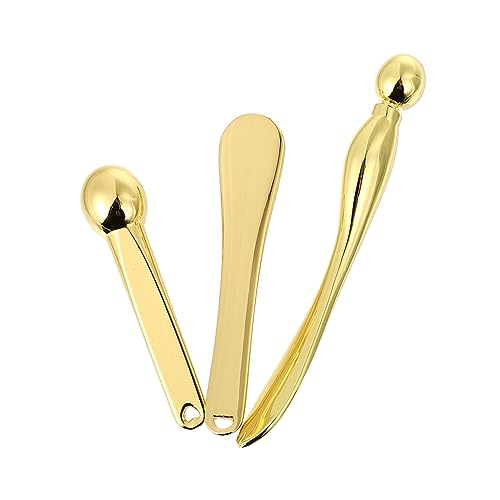 DEARMAMY 3stücke Zinklegierung Augencreme Löffel Augenmassage Und Makeup Spachtel Für Gesichtscreme Zur Reduzierung Von Schwellungen Und Dunklen Ringen Tragbar Und Langlebig von DEARMAMY