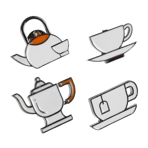 DEARMAMY 4 Lustige Emaille Anstecknadeln Niedliche Reversbrosche Für Rucksäcke Jacken Hüte Taschen – Trendige Teetassen Teekannen Und Kaffee Anstecknadeln Für Frauen Und Mädchen von DEARMAMY