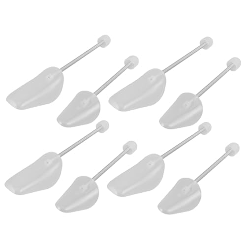 DEARMAMY 4 Paare Verstellbare Kunststoff Schuhspanner mit Federmechanismus Schuhformer für Damen und Herren Platzsparende Schuhstützen zur Formbewahrung und Faltenvermeidung von DEARMAMY