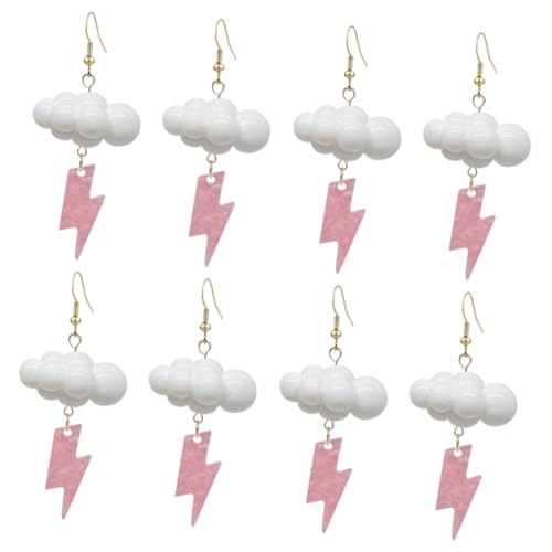 DEARMAMY 4paare Kreative Cloud-ohrringe Mit Blitzmotiv Große Drop-ohrringe Für Frauen Einzigartiger Wetterschmuck Für Partys Alltag Und Besondere Anlässe von DEARMAMY