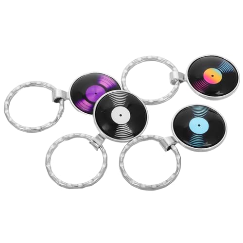 DEARMAMY 4pcs Vintage Record Keychain Musik Charme Für Frauen Männer Tasche Geldbörse Handtasche DEARMAMY 4pcs Vintage Record Keychain Musik Charme Für Frauen Männer Tasche Geldbörse Handtasche von DEARMAMY