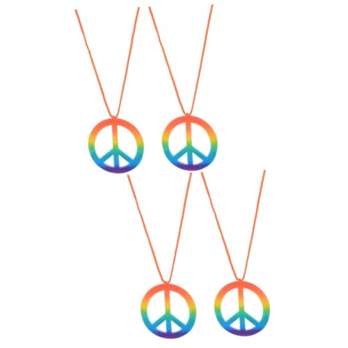 DEARMAMY 4 Stck Bunte Friedenszeichen Anhänger Halskette mit Kreativem Peace Langlebiger Schmuck für Damen und Freunde Einzigartiges Design für Besonderen Look von DEARMAMY
