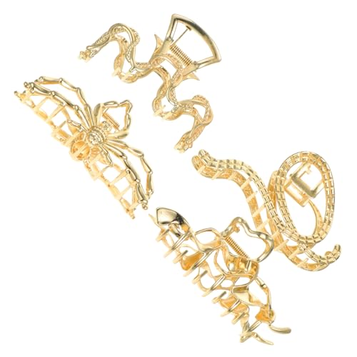 DEARMAMY 4 Stck Metall Haarklammern für Damen Große Haarkralle Spinnen Fisch und Schlangenform Rutschfest für Dickes und Praktische Haaraccessoires für von DEARMAMY