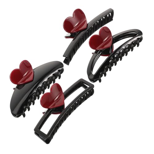 DEARMAMY 4 Stck. Liebesclip Haarklammern Haarklemmen Für Frauen Styling Winzig Klauen-haarspangen Für Frauen Herz Clips Haarklauenclip Klein Gut Klauenklammern Bobby Harz von DEARMAMY