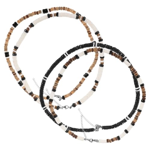 DEARMAMY 4 Stück Boho Perlenkette Teiliges Set Bunte Choker Halskette Polymer für Damen Eleganter und Vielseitiger Schmuck für Anlässe von DEARMAMY